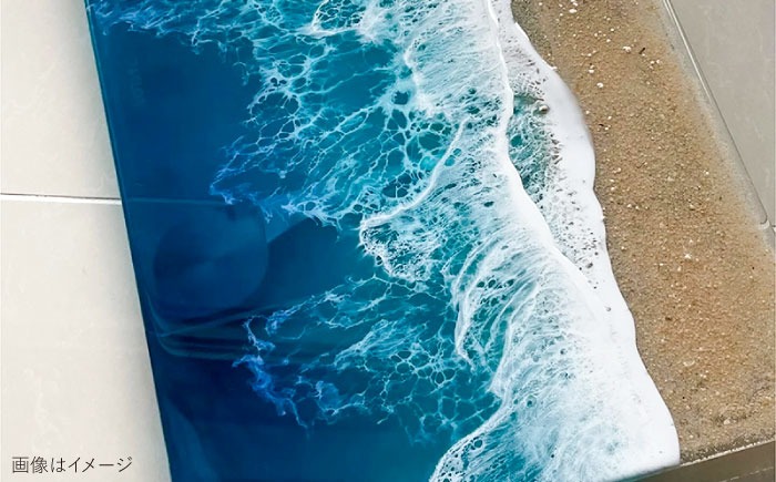 レジンアート 『波のクリアパネル』 海アート 大判アクリルパネル (W54