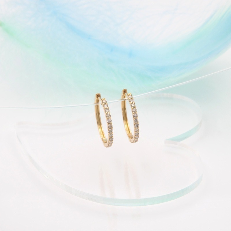 K18 0.30ct ダイヤモンド フープピアス FP-000331 SWBT023-k18（山梨県