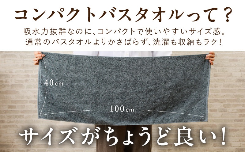 099H3813 コンパクトバスタオル 6枚 シックグレー【速乾 中厚