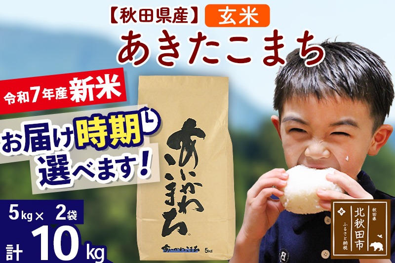 令和7年産 新米※秋田県産 あきたこまち 10kg【玄米】(5kg小分け袋)【1
