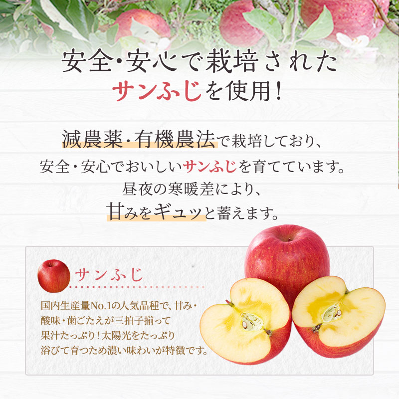 山ノ内町産サンふじ使用！りんごジュース 1000cc×3本セット 果汁飲料