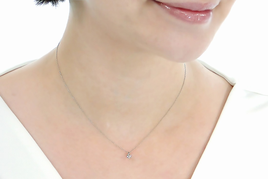 PT 0.20カラット ダイヤモンド ネックレス Pt950【0.20ct】6本爪一粒ダイヤモンドペンダントネックレス EmN0171
