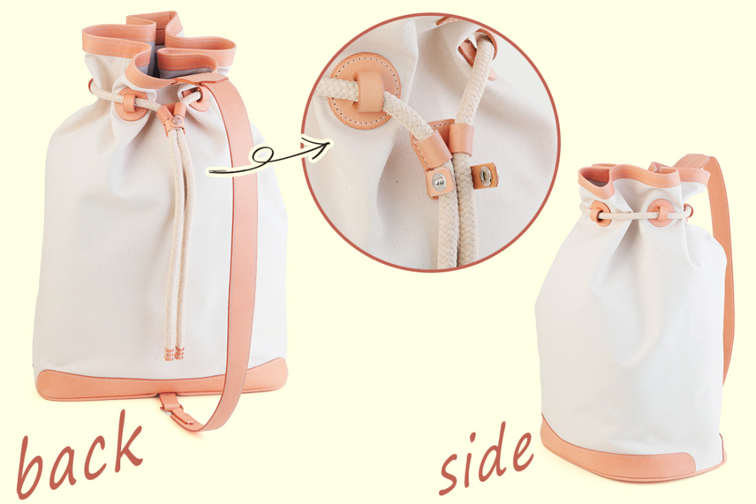 本革 ワンショルダーリュック 生成り×ナチュラル｜バッグ ショルダー
