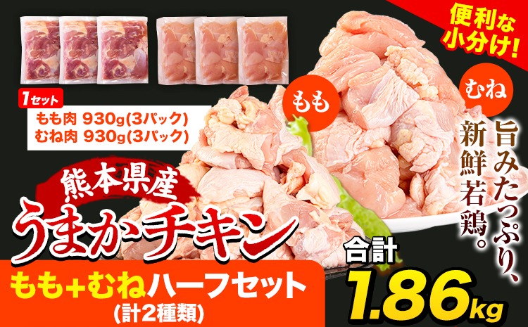 うまかチキン もも+むねハーフセット(計2種類) 6パック 合計1.86kg《30