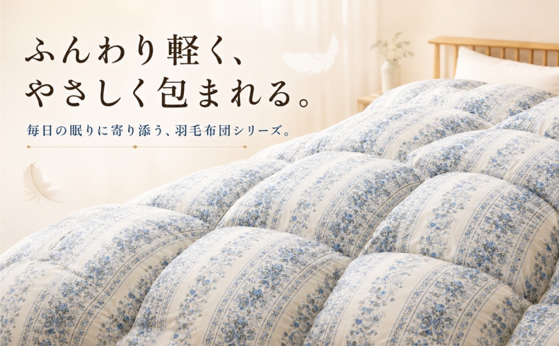ふんわり軽く やさしく包まれる 羽毛布団シリーズ