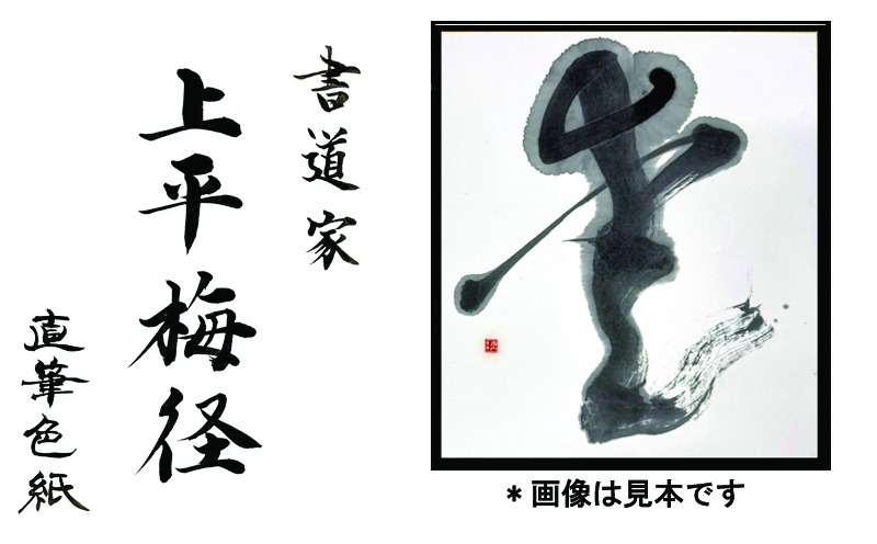 099H4649 書道家による直筆書 上平梅径 直筆書(白1字) （大阪府泉佐野