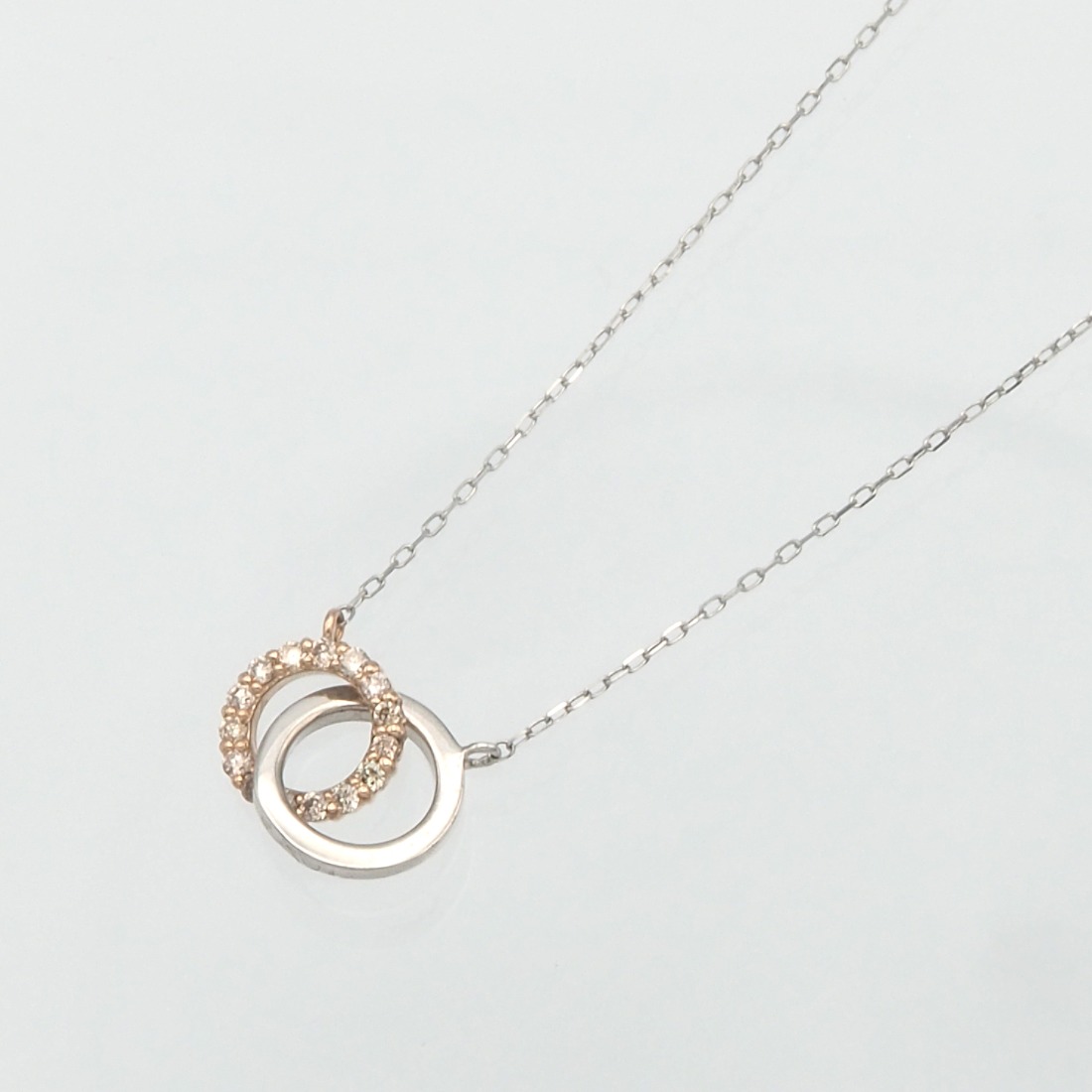 PT900/K18PG/PT850 0.07ct ダイヤモンド ペンダントネックレス HH