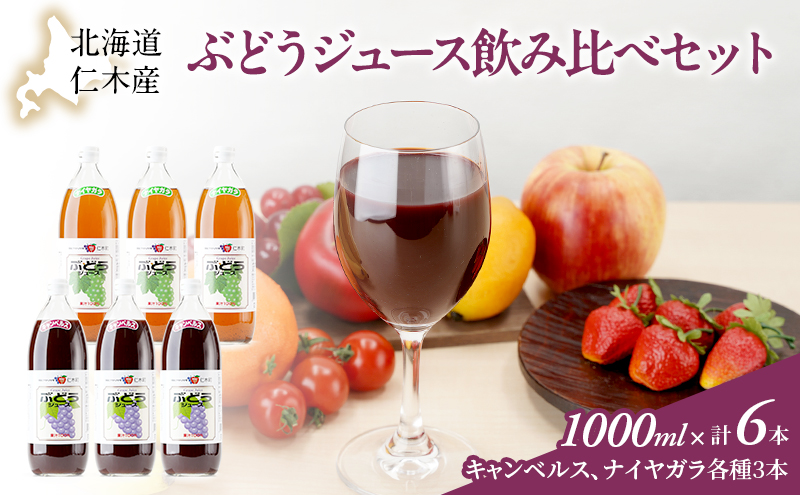 北海道仁木産ぶどうジュース飲み比べセット（キャンベルス、ナイヤガラ