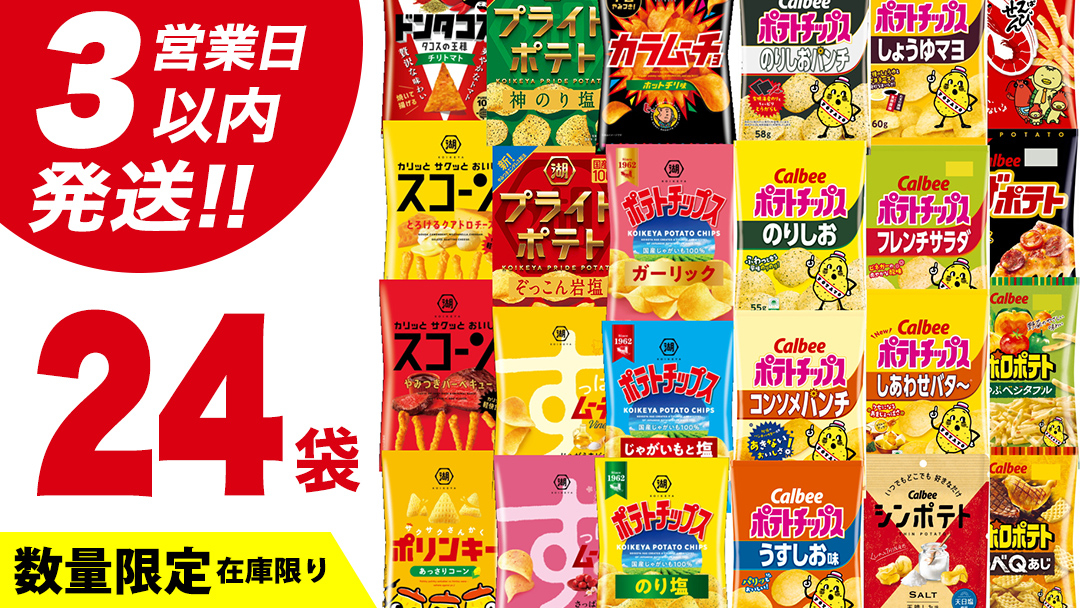 【最終セール‼️】ポテトチップス カルビー 湖池屋 BIgサイズの20袋セット❗️ 最短3営業日！ ／ 【選べる配送方法】カルビー 湖池屋 人気 詰め合わせ