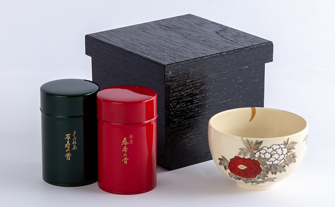 京都清水野点箱セット(宇治抹茶100g×2缶)〈宇治抹茶 抹茶 粉末 お茶 茶