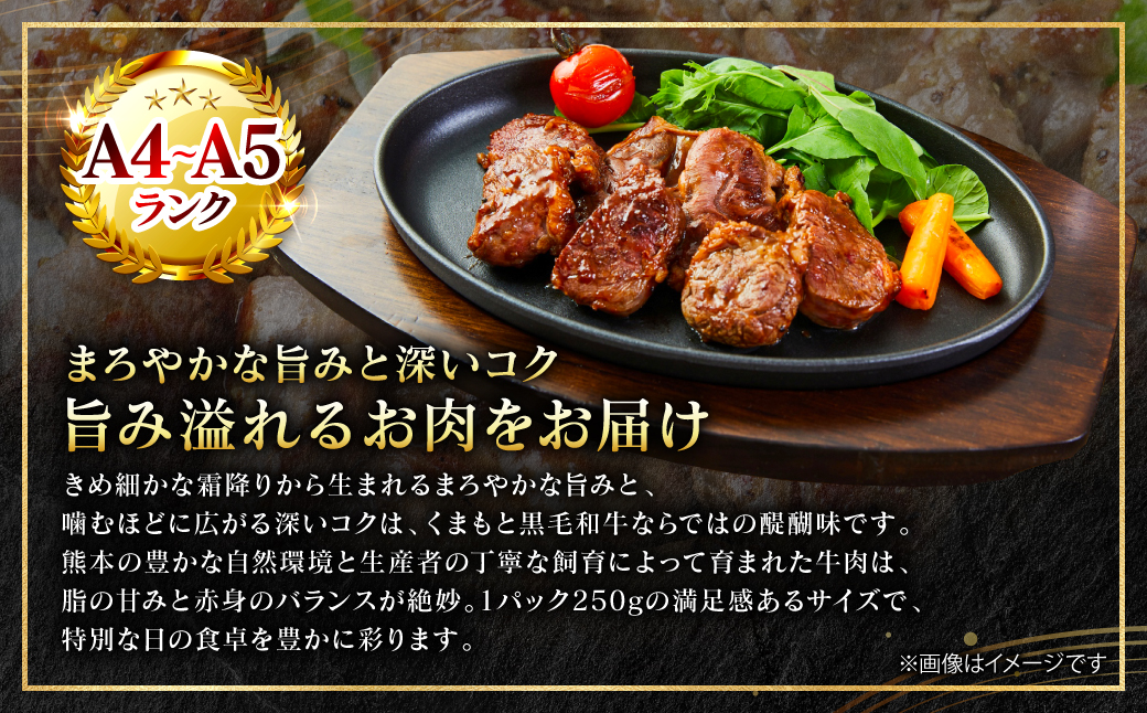 A4～A5ランク】 くまもと黒毛和牛 サイコロ ステーキ 500g （250g×2