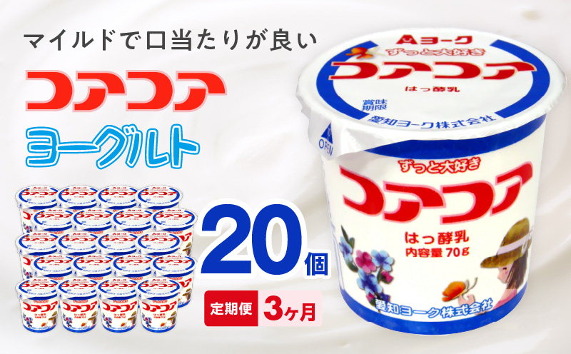 3ヶ月定期便】愛知ヨーク コアコアヨーグルト 20個入［108A01-T