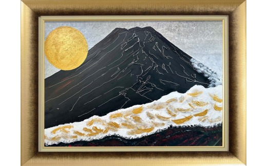 岩壁 富士夫 、富士、大判・豪華画版、版上落款入、新品額付 岩壁 冨士夫「白椿」日本画 落款 サイン入 共シール・8号 額装