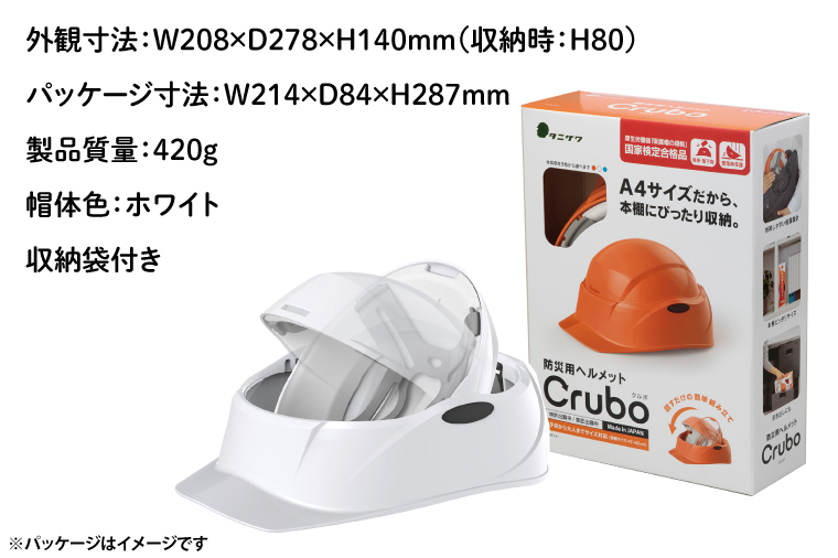 防災用】【厚生労働省 適合品】回転式折りたたみヘルメット Crubo130