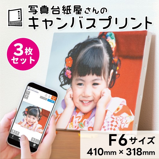 キャンバスプリント F6サイズ 3枚セット フォト 写真 パネル オーダー