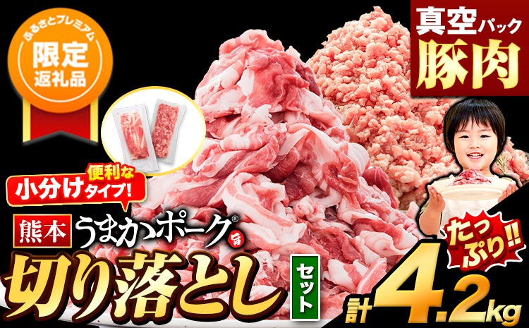 ふるプレ限定品】豚肉 切り落とし ＆ ミンチ ハーフセット 選べる 4.2