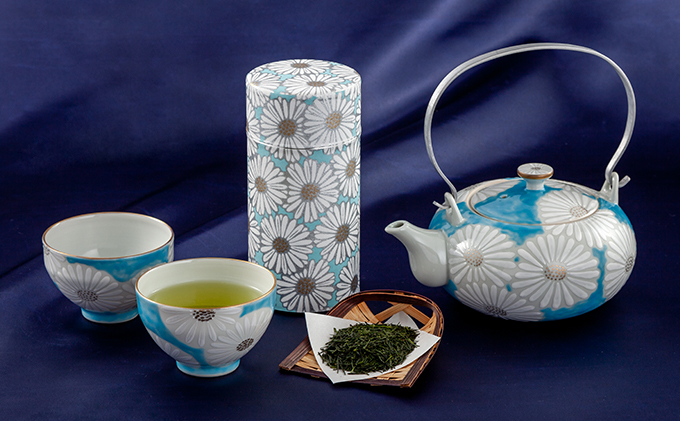 【京都の作家さんのお品❗️】茶器セット 京焼・清水焼『淡浅葱唐草』茶器セット | 東京書芸館公式通販ウェブ