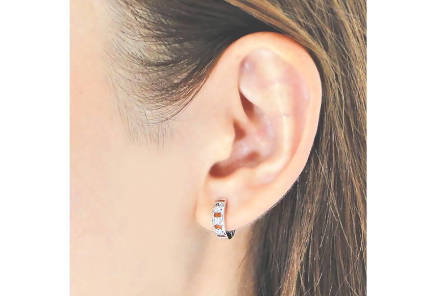 ピアス プラチナ PT900 ダイヤモンド 0.03ct フープピアス 【f220-pt