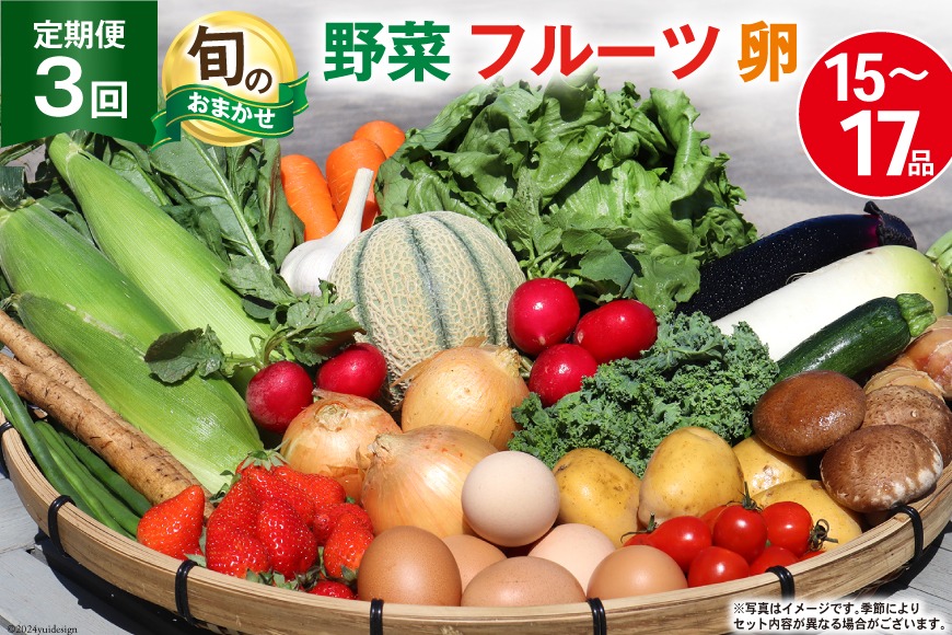 BD158 【3回定期便】 野菜・フルーツ・卵 旬のおまかせセット