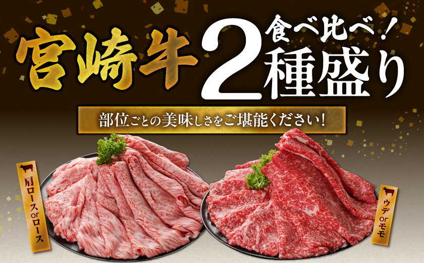 畜産農家応援! 宮崎牛しゃぶしゃぶ2種セット500g×2パック_19E-N2-003