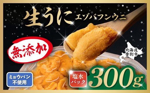 うに 無添加 極上 エゾバフンウニ 生うに 塩水パック 300g 塩水