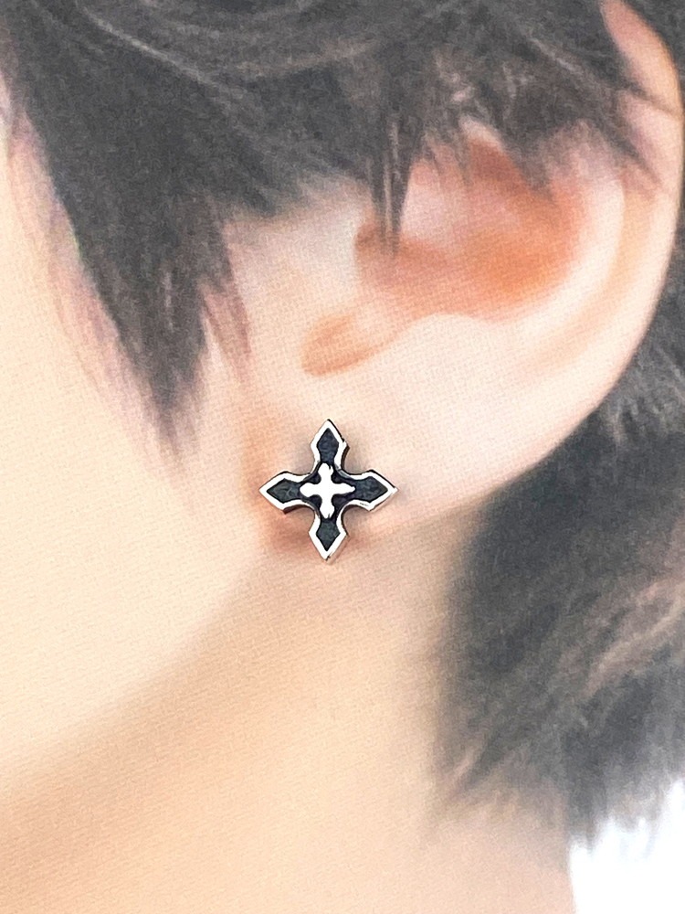 small edge cross pierce スモール エッジ ピアス ｜ シルバー