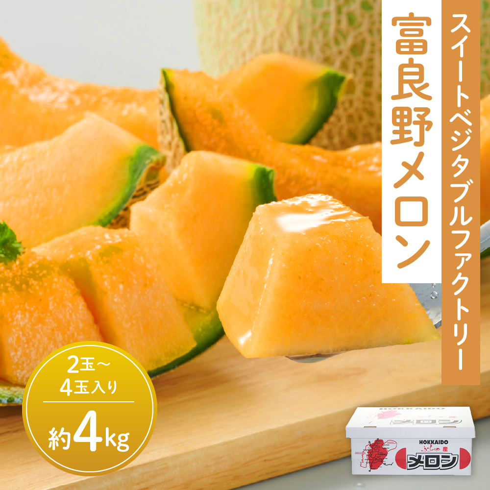 2027年夏発送】※訳あり※ 富良野 メロン 約4kg〈2玉～4玉入り〉メロン
