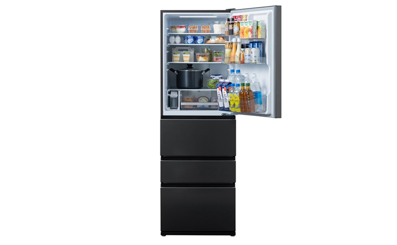 冷凍冷蔵庫 370L 自動製氷機能付 IRSN-I37A-B ブラック 冷蔵庫 370L