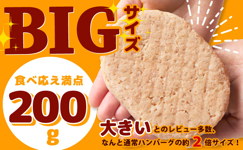 CFX0024 【黒毛和牛入り】特大ハンバーグ 200g×20個【BIGサイズ
