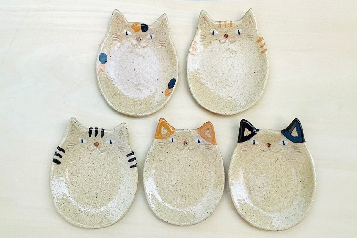 716 猫長皿 2枚セット 716 猫長皿 2枚セット