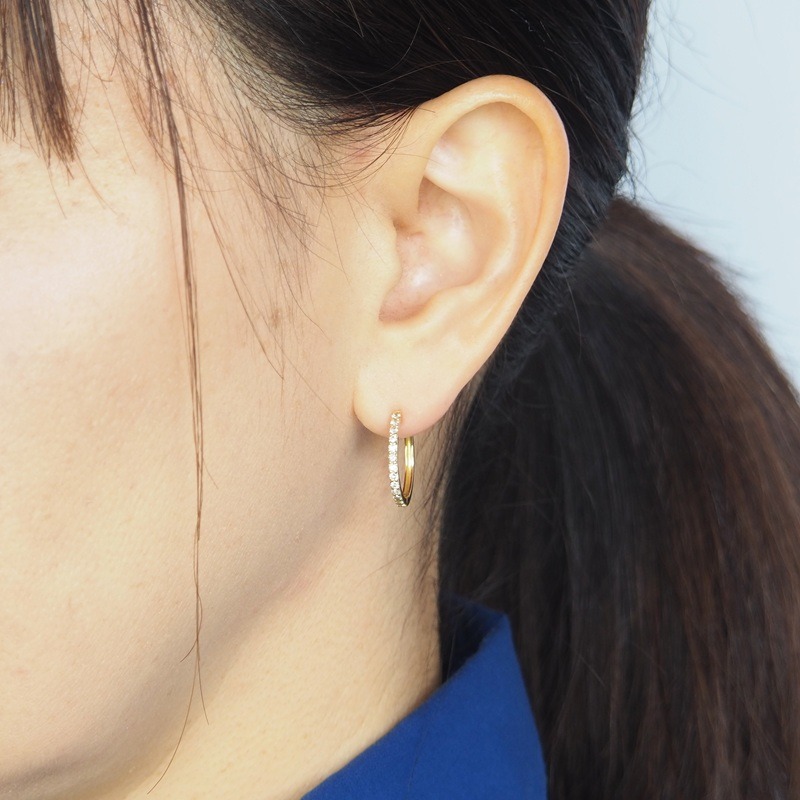 K18 0.30ct ダイヤモンド フープピアス FP-000331 SWBT023-k18（山梨県