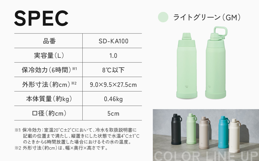 象印 ステンレスクールボトル 「 TUFF 」 SDKA100-AM アクアブルー