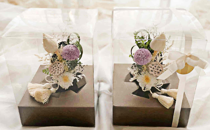 プリザーブドフラワー 仏花 蓮 の 蕾 2個 セット 花 フラワー （岡山県