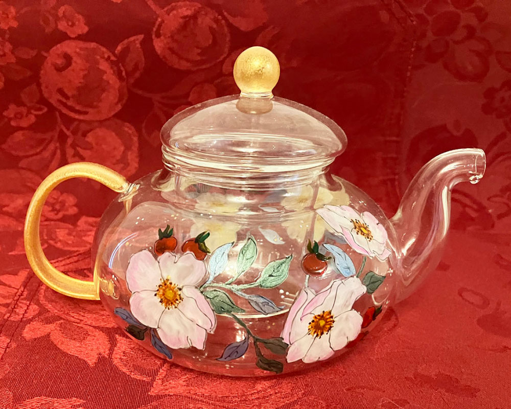 ライヒェンバッハ コバルト 窓絵 薔薇 ポットセット ドイツReichenbach