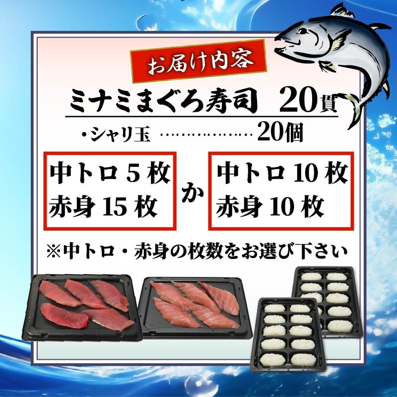赤身 中とろ ねこたま 選べる中トロ・赤身枚数】寿司 マグロ 南 まぐろ 20貫 セット 中トロ