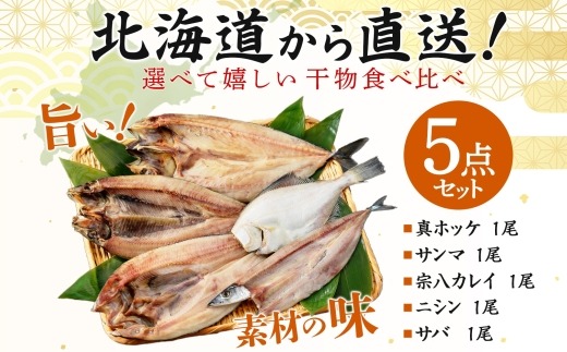 2522. ふっくらやわらか 干物 5点セット 魚介 海鮮 真ホッケ サンマ
