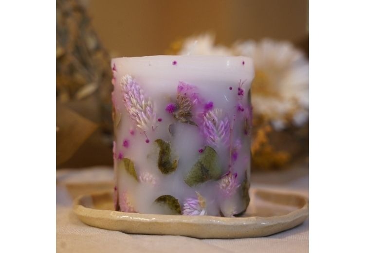 ボタニカルキャンドル ｜ ドライフラワー 花 ギフト 贈り物 かすみ草 