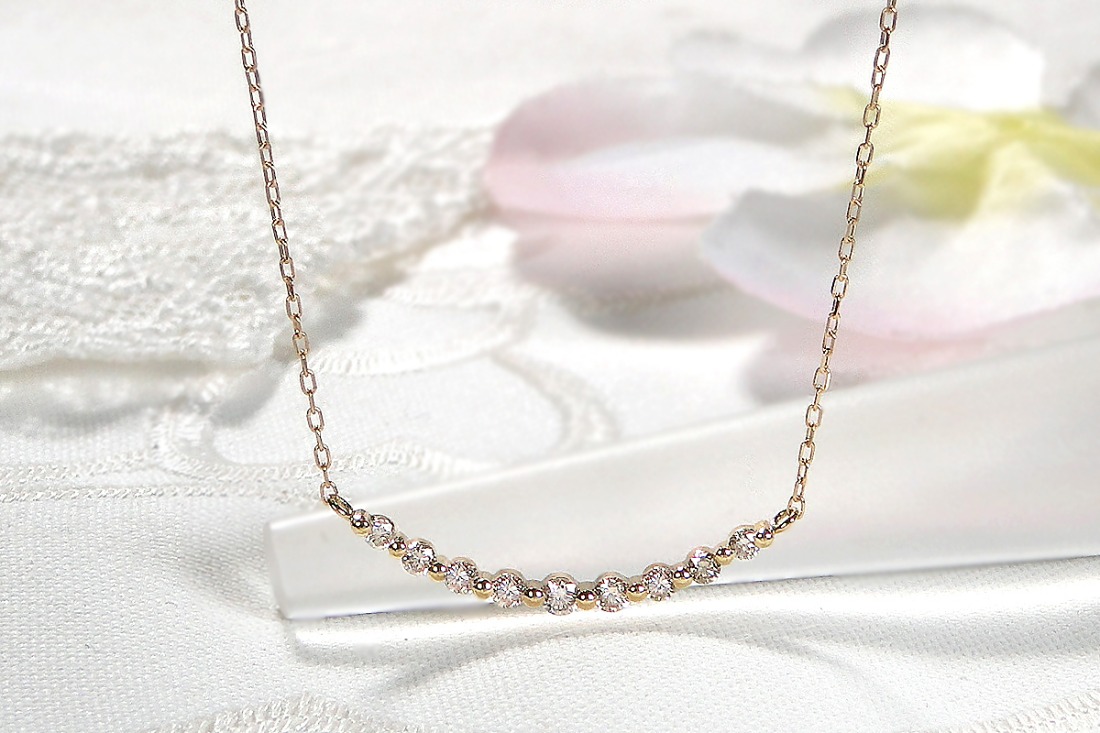 0.2ct】K18YG ダイヤモンド ラインネックレス CSN00217-18Y SWAV022