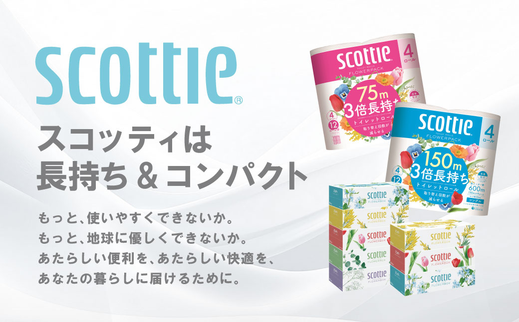 定期便3回】【毎月お届け】【スコッティ】ティシュー フラワーボックス