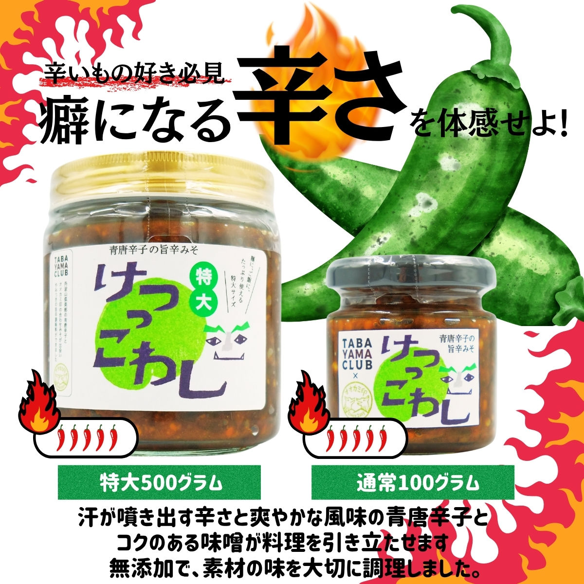 激辛国産青唐辛子味噌 「けつっこわし」 【100g×4本】辛くておいしい